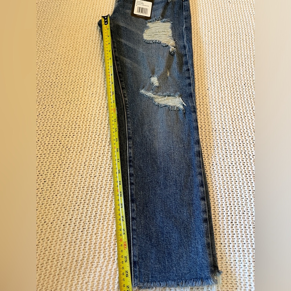 Current/Elliot Boyfriend Jeans Deconstructed Frayed Hem Size 26 Style CE1013KA1D - Picture 7 of 7